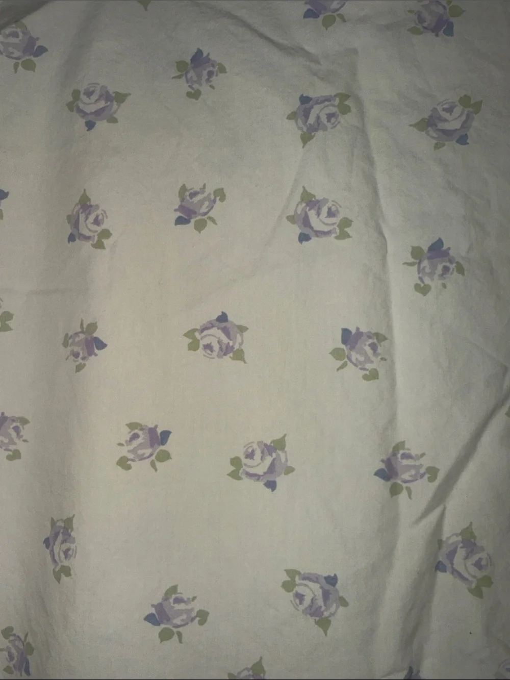 PBK Fitted Sheet and Pillow Case with Small Lavender Floral Pattern